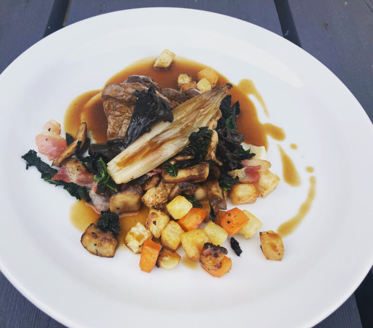 Beef Fillet with Wild Mushrooms & Bacon