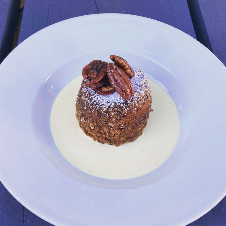 Spiced Carrot Cake with Kaffir Lime Custard