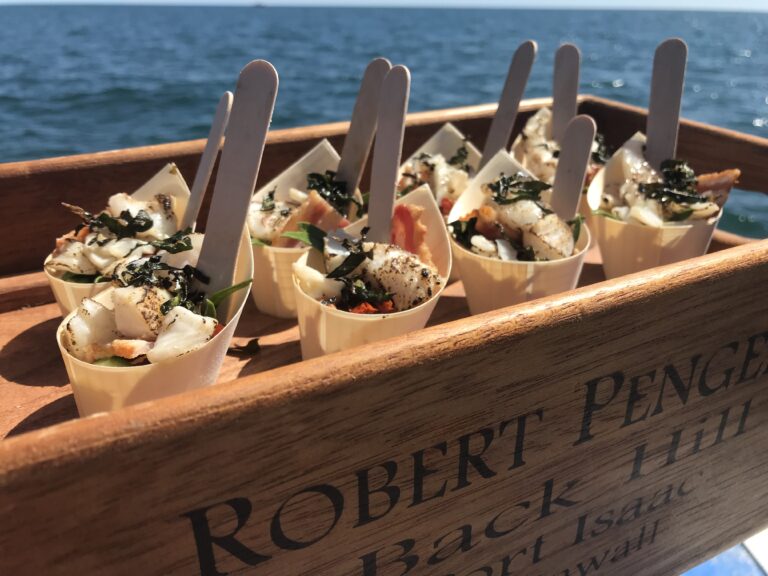 Charred Mackerel and Sea Vegetable cones
