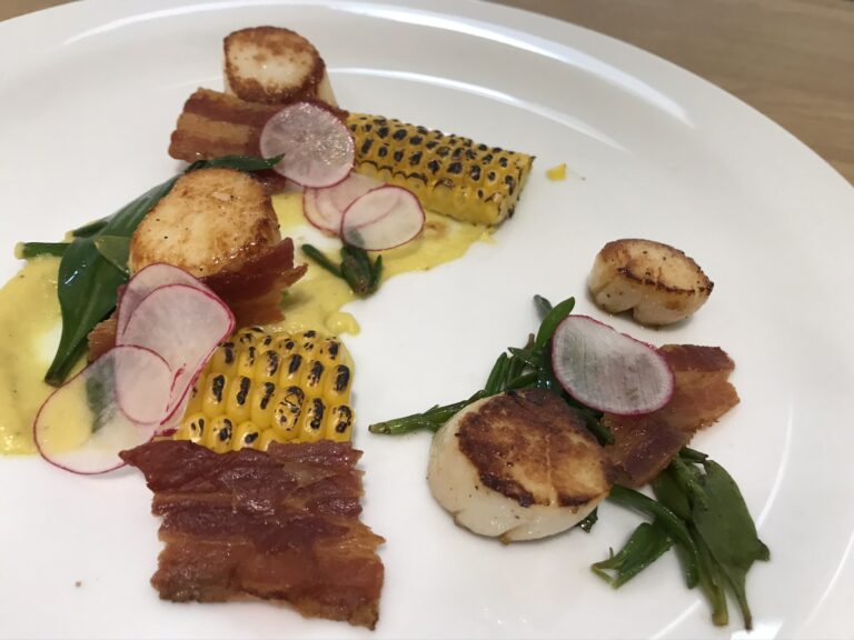 Scallops & Bacon with Sea Vegetables